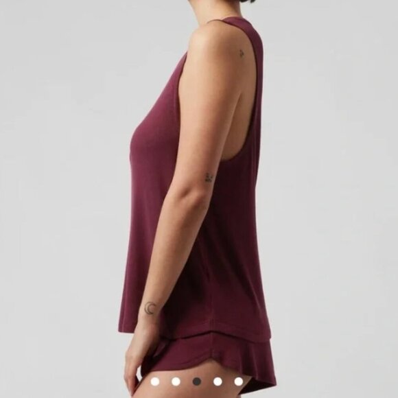 Athleta | Well Rested Rib Sleep Set In Deep Burgundy - Picture 4 of 10